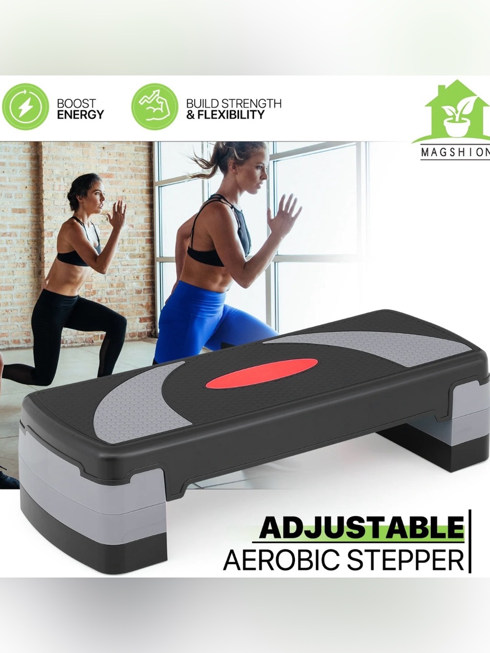 Adjustable Aerobic Stepper Platform in Black, Gray & Red! NEW IN BOX 📦 😍❗️